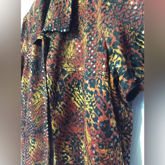 Miss Dorby vintage women’s size 12 open top collar sequin snake print pattern - Picture 4 of 8